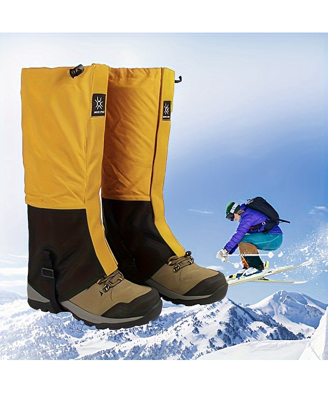 Waterproof Snowproof Leg Gaiters - Full Coverage Ankle Protection with Easy On/Off, Durable Waterproof Material for Skiing, Snowboarding, Hiking, Ice Climbing - Compatible with Alpine Boots & Shoes - Ideal for Winter Sports &