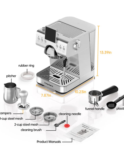 High Quality Aluminum Semi Automatic Coffee Machine Electric Espresso Maker Cold Brew Household & Hotel Use EU/US Stock
