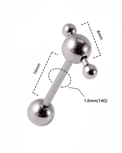 1PC Punk Tongue Nail Middle Finger Surgical Steel Anodizing Prevent Allergic Tongue Barbells Sexy Unisex Body Piercing Jewelry