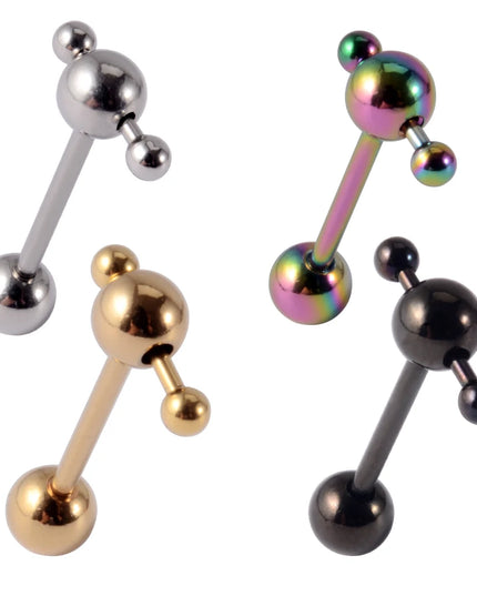 1PC Punk Tongue Nail Middle Finger Surgical Steel Anodizing Prevent Allergic Tongue Barbells Sexy Unisex Body Piercing Jewelry