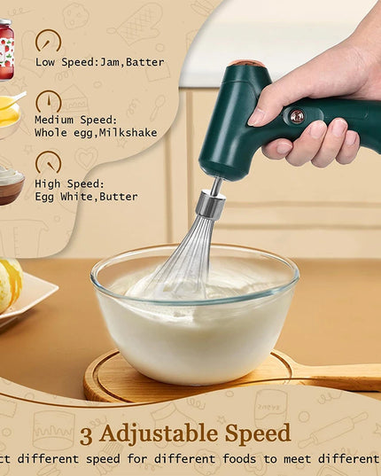 Electric Cordless Portable PP Automatic Push Button Immersion Hand Blender with Whisk 6 Blades Battery Operated for Smoothies