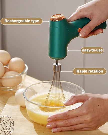 Electric Cordless Portable PP Automatic Push Button Immersion Hand Blender with Whisk 6 Blades Battery Operated for Smoothies