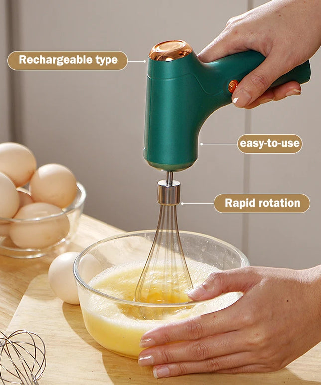 Electric Cordless Portable PP Automatic Push Button Immersion Hand Blender with Whisk 6 Blades Battery Operated for Smoothies