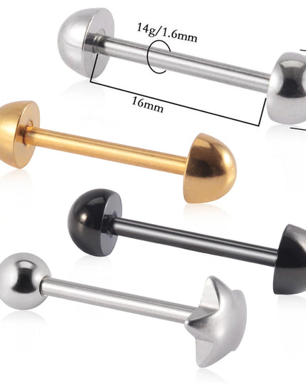 1PC Punk Tongue Nail Middle Finger Surgical Steel Anodizing Prevent Allergic Tongue Barbells Sexy Unisex Body Piercing Jewelry