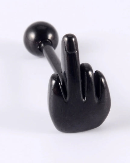 1PC Punk Tongue Nail Middle Finger Surgical Steel Anodizing Prevent Allergic Tongue Barbells Sexy Unisex Body Piercing Jewelry