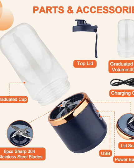 Personal Electric Mini Fruit Juice Bottle Blender Portable