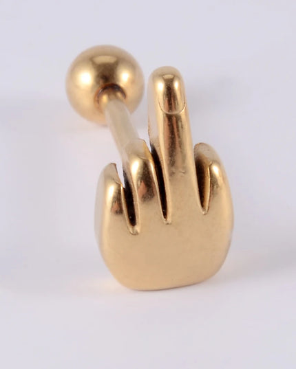 1PC Punk Tongue Nail Middle Finger Surgical Steel Anodizing Prevent Allergic Tongue Barbells Sexy Unisex Body Piercing Jewelry