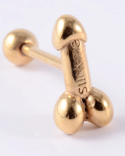 1PC Punk Tongue Nail Middle Finger Surgical Steel Anodizing Prevent Allergic Tongue Barbells Sexy Unisex Body Piercing Jewelry