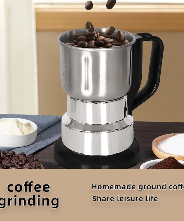 Portable Electric Stainless Steel Blade Coffee Bean Grinder 600g Capacity Easy to Clean for Home & Commercial Use