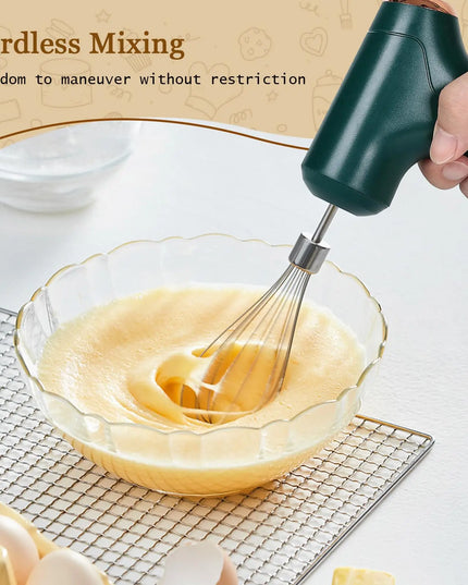 Electric Cordless Portable PP Automatic Push Button Immersion Hand Blender Whisk 6 Blades Battery Powered for Household Kitchen