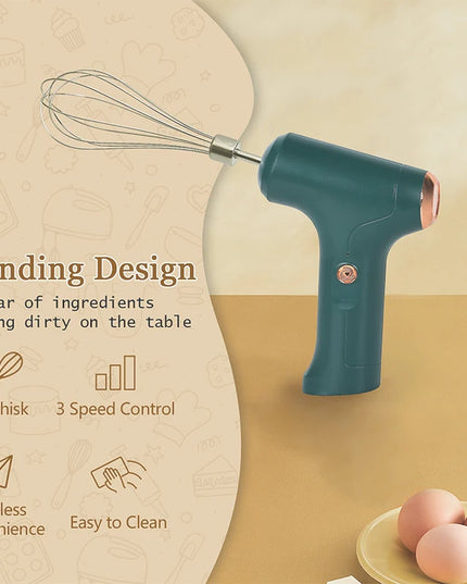 Electric Cordless Portable PP Automatic Push Button Immersion Hand Blender Whisk 6 Blades Battery Powered for Household Kitchen