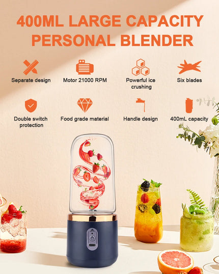 Personal Electric Mini Fruit Juice Bottle Blender Portable