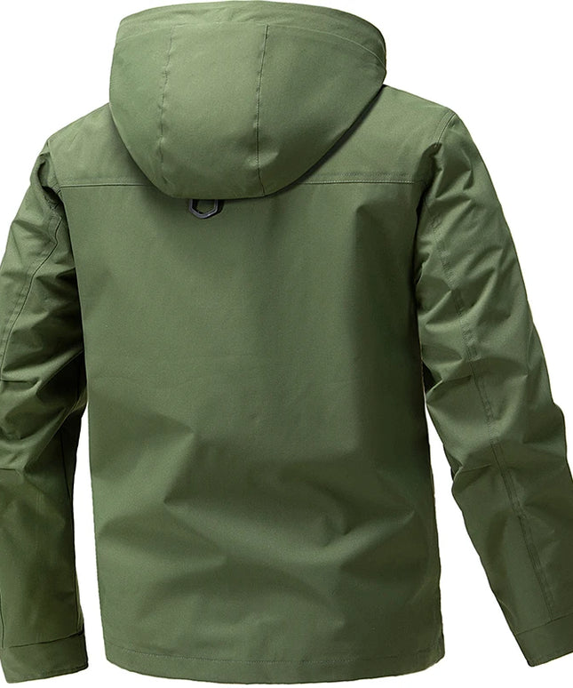 Jacket Mens Spring autumn New men jacket  solid color hooded Jackets casual coat Men's business coats Size M-4XL 5XL Hat detacha