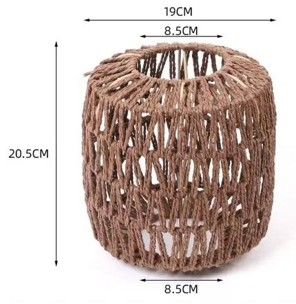 1PC Hand Weave Lampshade Rattan Hanging Lamp Shade Cafe Hotel Light Cover Ceiling Pendant Fixture For Home Restaurant Decors