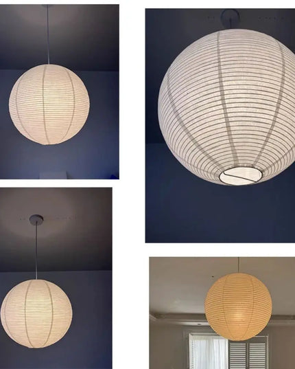Hanging Paper Lampshade Light Fixture Classic Modern Pendant Light Lamp Cover Vintage Round Ceiling Light Cover Hotel Cafe