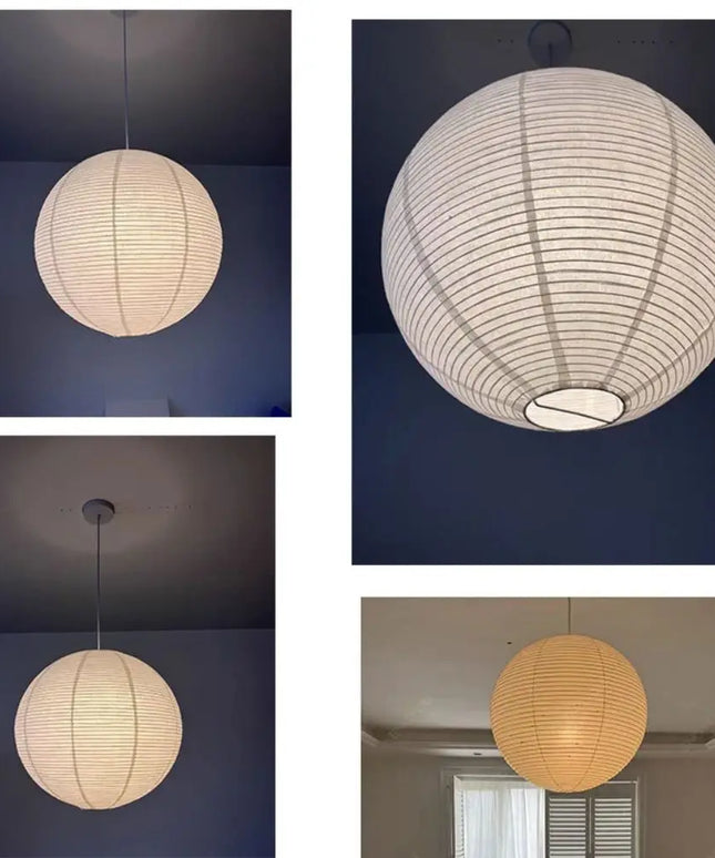 Hanging Paper Lampshade Light Fixture Classic Modern Pendant Light Lamp Cover Vintage Round Ceiling Light Cover Hotel Cafe