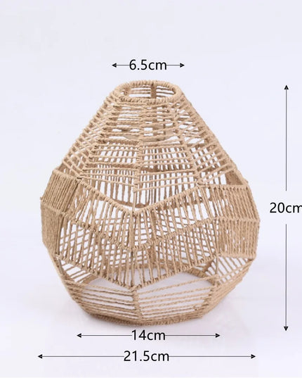 1PC Hand Weave Lampshade Rattan Hanging Lamp Shade Cafe Hotel Light Cover Ceiling Pendant Fixture For Home Restaurant Decors
