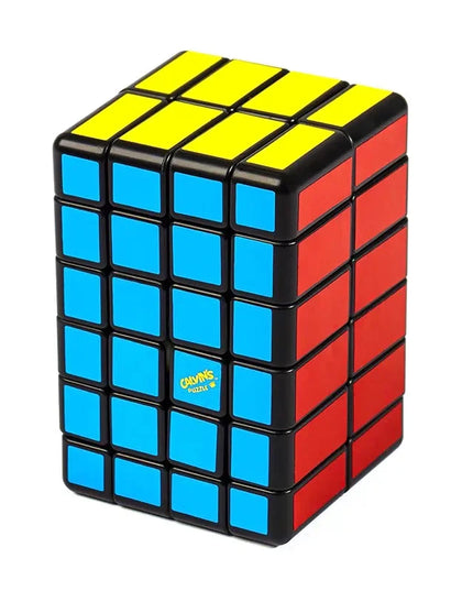 Calvin's Puzzle Magic Cube Flat 246 Cube 2x4x6 Unequal Order Cube Black Sticker Shaped Children's Puzzle Brain Burning Toy