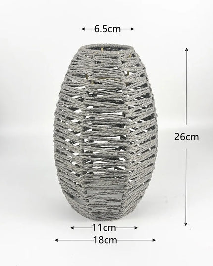 1PC Hand Weave Lampshade Rattan Hanging Lamp Shade Cafe Hotel Light Cover Ceiling Pendant Fixture For Home Restaurant Decors