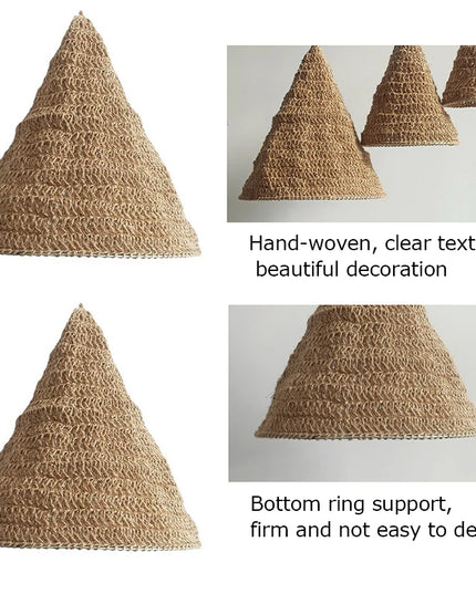 Pantalla de lámpara colgante de cuerda de tejido hecho a mano Estilo bohemio.