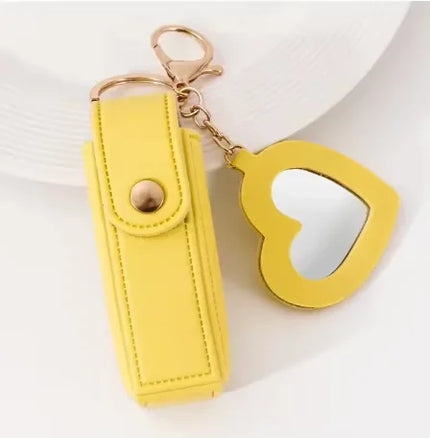 Portable Lipstick Bags Keychain Mini Wallet Storage Bag Key Chain Women Lipsticks Protective Key Ring With Makeup Mirror jewelry