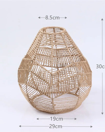 1PC Hand Weave Lampshade Rattan Hanging Lamp Shade Cafe Hotel Light Cover Ceiling Pendant Fixture For Home Restaurant Decors
