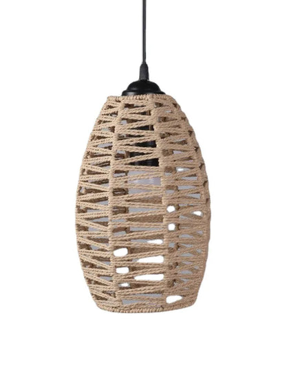 1PC Hand Weave Lampshade Rattan Hanging Lamp Shade Cafe Hotel Light Cover Ceiling Pendant Fixture For Home Restaurant Decors