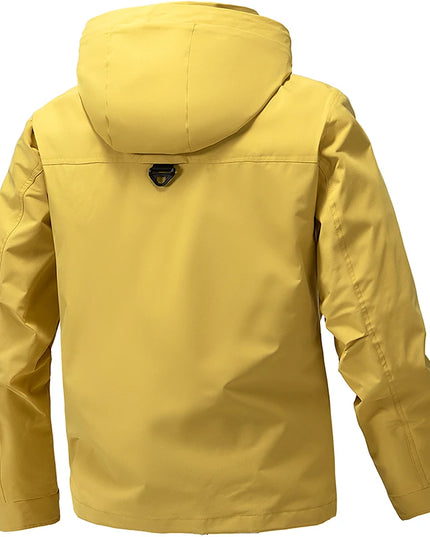 Jacket Mens Spring autumn New men jacket  solid color hooded Jackets casual coat Men's business coats Size M-4XL 5XL Hat detacha