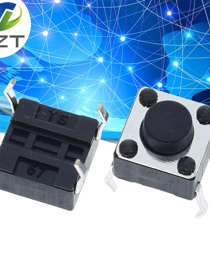50PCS Tactile Push Button Switch for Arduino 6x6x5mm 6*6*5mm 4PIN