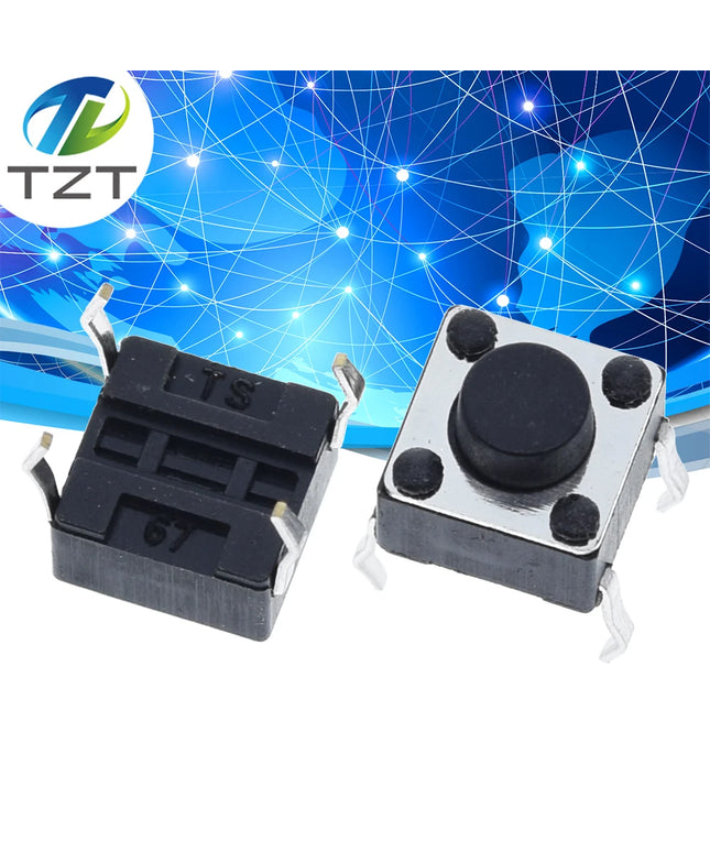 50PCS Tactile Push Button Switch for Arduino 6x6x5mm 6*6*5mm 4PIN