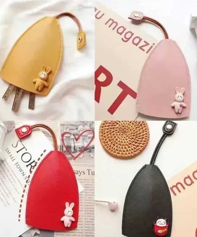 Korea Pull Type Key Case PU Leather Key Wallets Unisex Car Housekeepers Case Leather Key Keychain Pouch New Holder