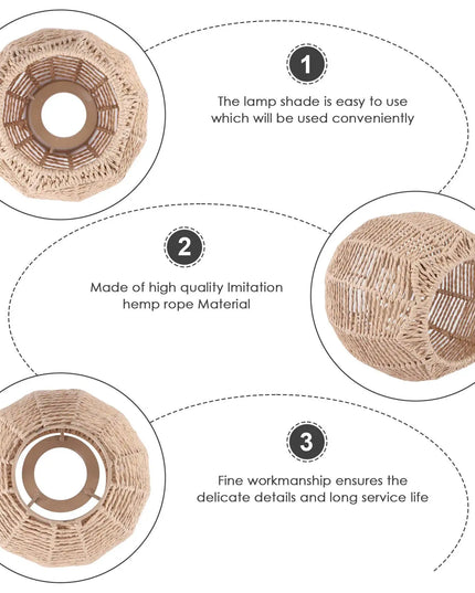 RALCA-Home Lighting Rattan Lamp Cover Handmade Woven Chandelier Retro Lampshade Homestay Lampshade Decorative Chandelier