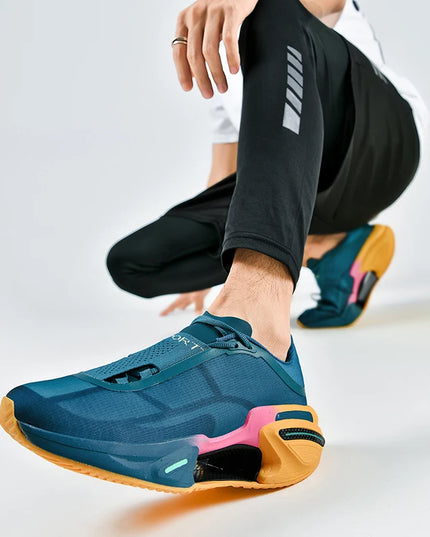 Zapatillas de correr para hombre y mujer, soporte estable con placa de carbono, calzado deportivo de suela gruesa transpirable c