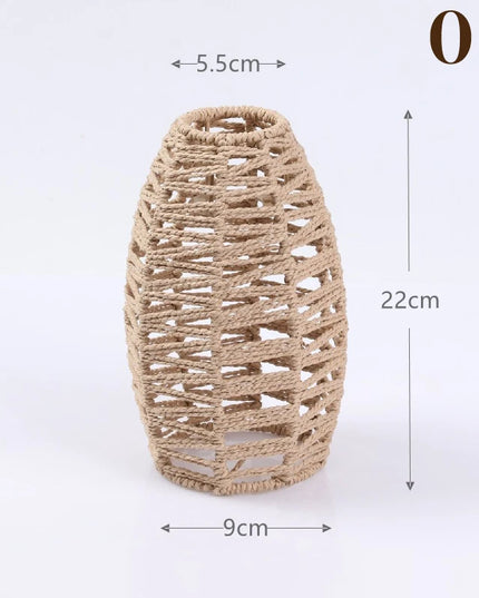Artisan Rattan Lampshade Pendant Light Bamboo Fixture for Home Dining Area & Restaurant Lighting