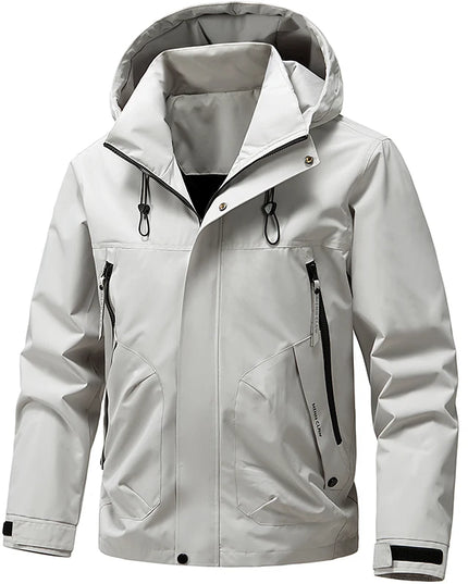 Jacket Mens Spring autumn New men jacket  solid color hooded Jackets casual coat Men's business coats Size M-4XL 5XL Hat detacha