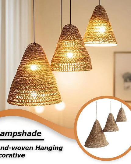 Pantalla de lámpara colgante de cuerda de tejido hecho a mano Estilo bohemio.