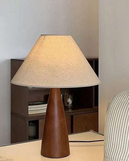 Solid Wood Retro fabric desk lamp Indoor decor Atmosphere Bedroom Bedside living room Tea Room Study Lamp