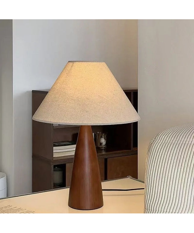 Solid Wood Retro fabric desk lamp Indoor decor Atmosphere Bedroom Bedside living room Tea Room Study Lamp