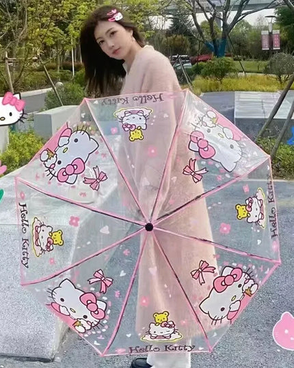 Cartoon Stitch Portable Folding Umbrella Cute Stitch Automatic Transparent Umbrellas Fashion Manual Umbrella Birthday Gift