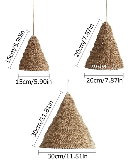 Pantalla de lámpara colgante de cuerda de tejido hecho a mano Estilo bohemio.