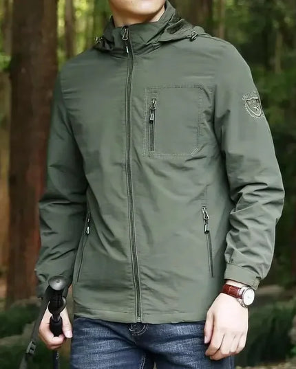 Men Outdoor Hiking Jackets Waterproof Hooded Windbreaker Coat Men 2023 Autumn New Casual Jacket Retro Sports Jackets Men