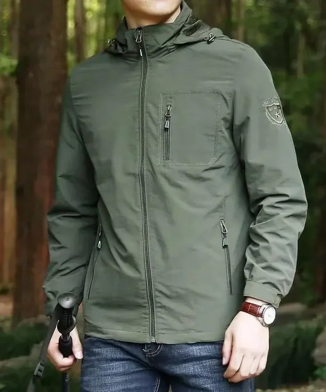 Men Outdoor Hiking Jackets Waterproof Hooded Windbreaker Coat Men 2023 Autumn New Casual Jacket Retro Sports Jackets Men