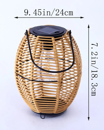 Portable Landscape Solar Imitation Lantern Waterproof Hollowed Yard Lantern Hanging Atmosphere Weave Wind Lamp Outdoor