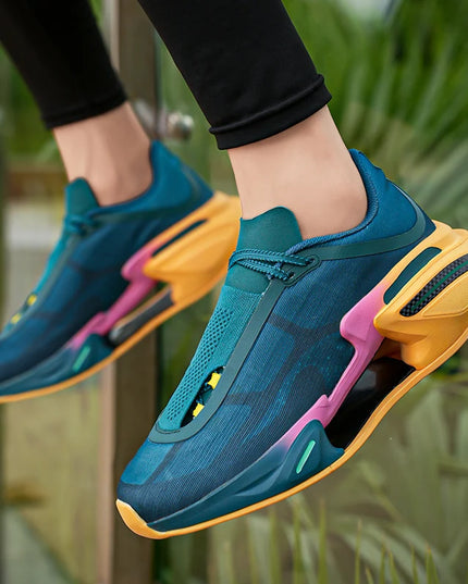 Zapatillas de correr para hombre y mujer, soporte estable con placa de carbono, calzado deportivo de suela gruesa transpirable c