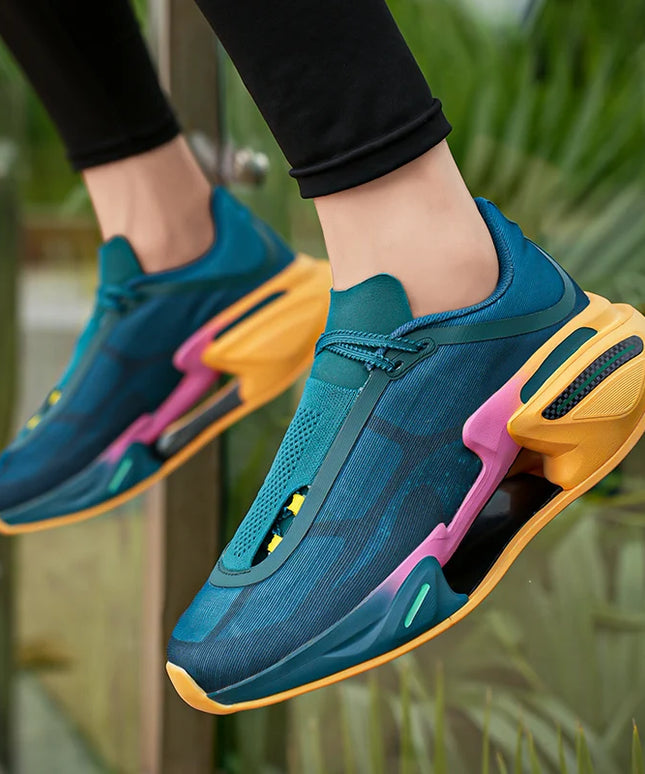 Zapatillas de correr para hombre y mujer, soporte estable con placa de carbono, calzado deportivo de suela gruesa transpirable c