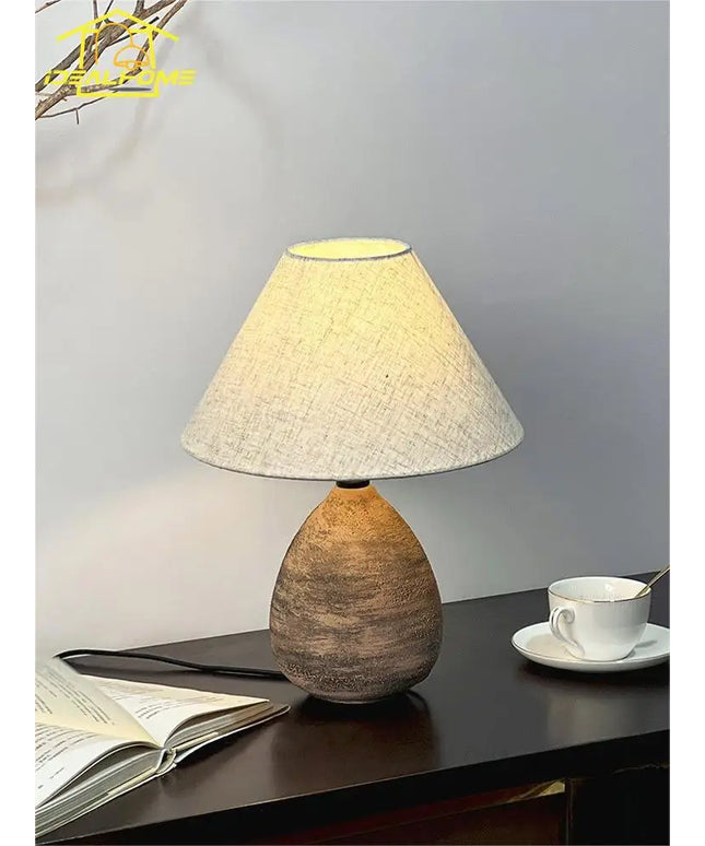Japanese Wabi-Sabi Ceramic Jar Table Lamp LED E27 Retro Designer Zen Art Decorative Desk Lights Living/Tea Room Bedroom Bedside