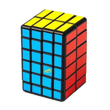 Calvin's Puzzle Magic Cube Flat 246 Cube 2x4x6 Unequal Order Cube Black Sticker Shaped Children's Puzzle Brain Burning Toy