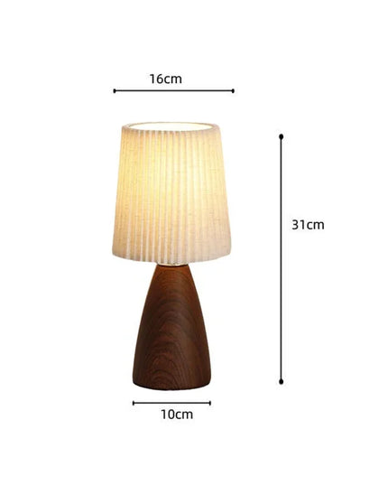 Retro LED Table Lamp Bedroom Fabric Pleated USB Study For Home Room Decor Desktop Decorative Ambiance Bedrooms LED Bedside Lamps