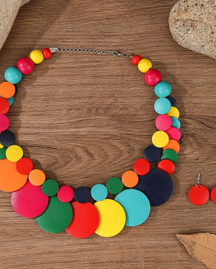 UDDEIN Boho Doublelayer Gran Collar de Madera