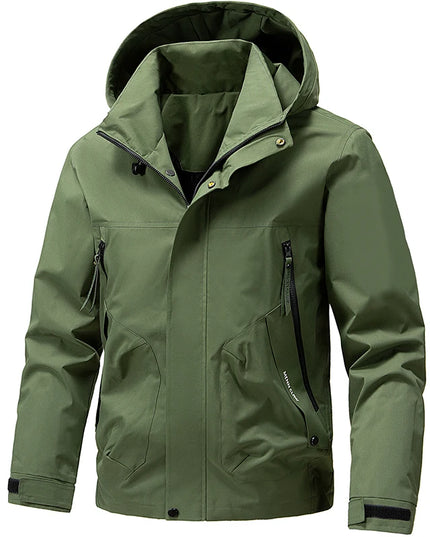 Jacket Mens Spring autumn New men jacket  solid color hooded Jackets casual coat Men's business coats Size M-4XL 5XL Hat detacha